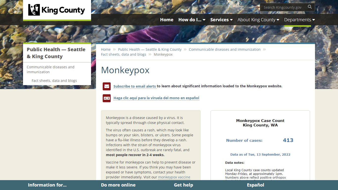 Monkeypox - King County - King County, Washington